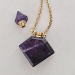 Amethyst Perfume Crystal Bottle Necklace